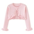 thumbnail image 1 of zbxnLI Little Girls Ruffle Cardigans Bolero Long Sleeve Crop Tops Toddler Girls Knit Sweater Cardigan, 1 of 6