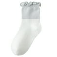 thumbnail image 1 of zbxnLI Little Girls Ruffle Socks Color Block Frill Turn Cuff Ankle Socks Cotton Crew Socks for Toddler Girls, 1 of 2