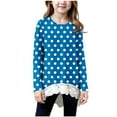 thumbnail image 1 of zbxnLI Little and Big Girls Long Sleeve Shirts Polka Dot Printed Graphic T-Shirts Basic Tee Fall Blouses, 1 of 6