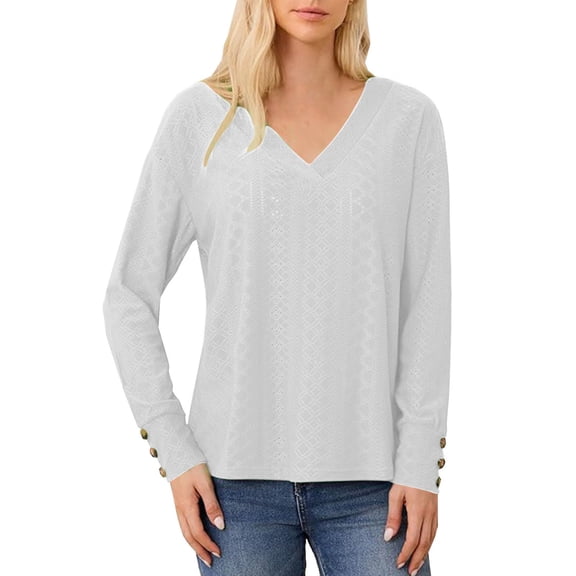 zbxnLI Long Sleeve Shirts for Women Fall Fashion V Neck Tunic Tops with Leggings Blouses Dressy Casual