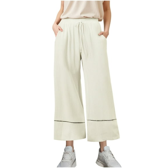 zbxnLI Lounge Comfy Pants Women Wide Leg High Waist Pant Flowy Trousers Dress Work Fashion Trouser Solid Color Outfits