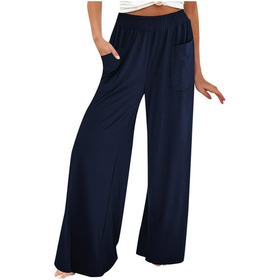 zbxnLI Lounge Pants Women Wide Leg High Waist Pant Lightweight Flowy Trousers Work Fashion Trouser Spring Outfits