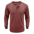 thumbnail image 1 of zbxnLI Men Long Sleeve Shirts Button T-Shirts Solid Color Casual Lightweight Pullover Crewneck Basic Tees, 1 of 4