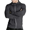 thumbnail image 1 of zbxnLI Men's Athletic Jackets Full Zip Long Sleeve Stretch Hooded Workout Running Shirt Lightweight Tops, 1 of 9