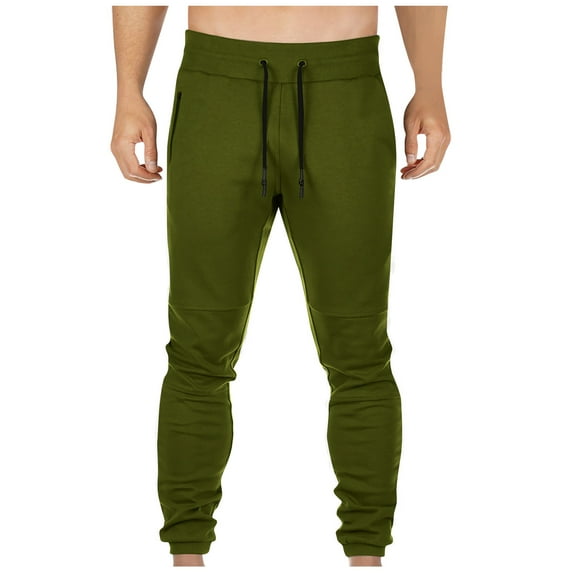 zbxnLI Men's Athletic Jogger Pants with Pockets Drawstring Elastic Waist Workout Sweatpants Tapered Track Pants