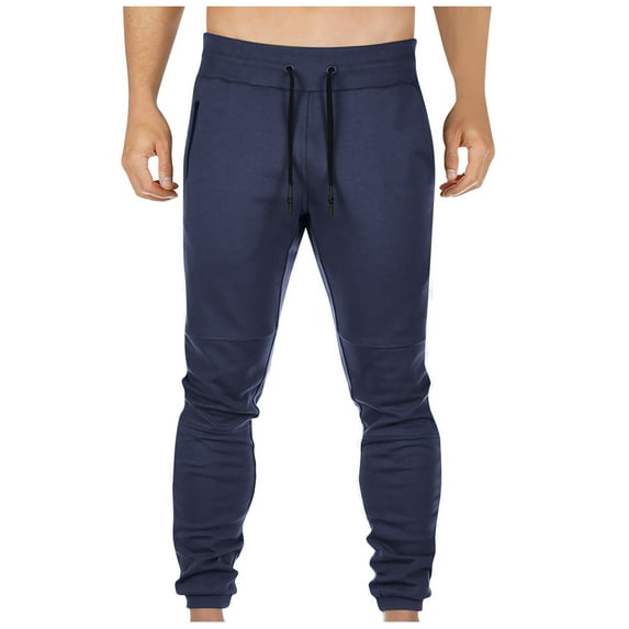 zbxnLI Men's Athletic Jogger Pants with Pockets Drawstring Elastic Waist Workout Sweatpants Tapered Track Pants