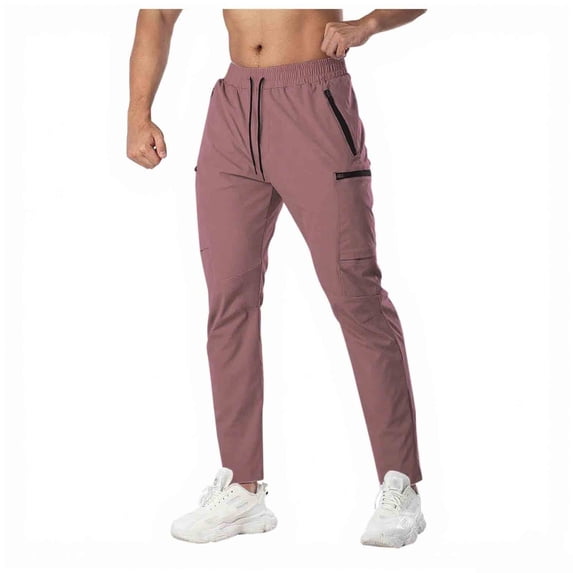 zbxnLI Men's Athletic Track Pants Quick Dry Sweatpants Drawstring Elastic Waist Tapered Leg Running Pants