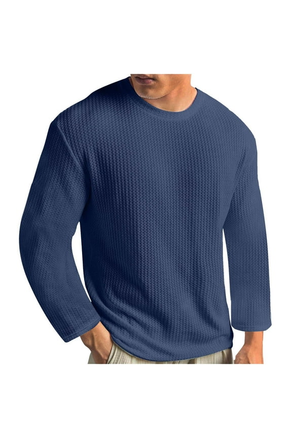 Men's Big & Tall Sweaters Lightweight Long Sleeve Casual Knit Pullover Shirt Crewneck Tops