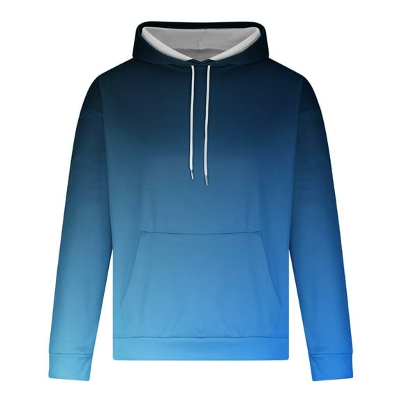 zbxnLI Men's Big and Tall Hoodies Gradient Long Sleeve Trendy Pullover Sweatshirts Hooded Tops for Men