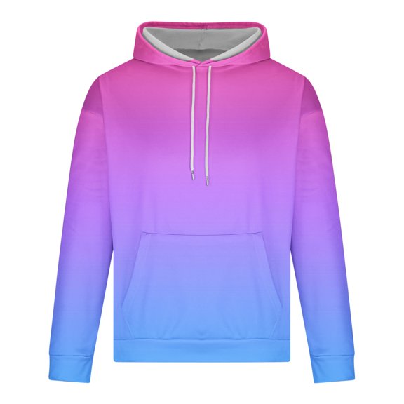 zbxnLI Men's Big and Tall Hoodies Gradient Long Sleeve Trendy Pullover Sweatshirts Hooded Tops for Men