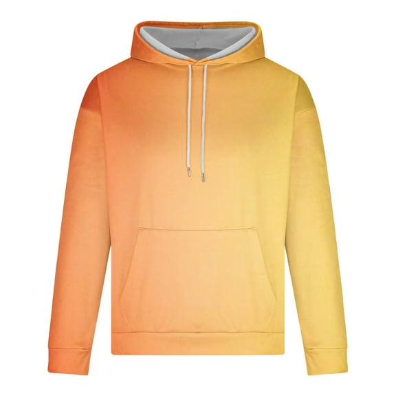 zbxnLI Men's Big and Tall Hoodies Gradient Long Sleeve Trendy Pullover Sweatshirts Hooded Tops for Men