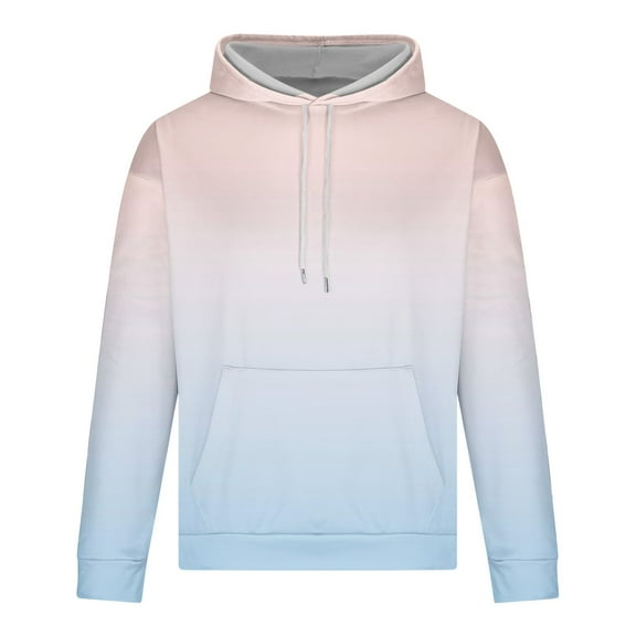 zbxnLI Men's Big and Tall Hoodies Gradient Long Sleeve Trendy Pullover Sweatshirts Hooded Tops for Men