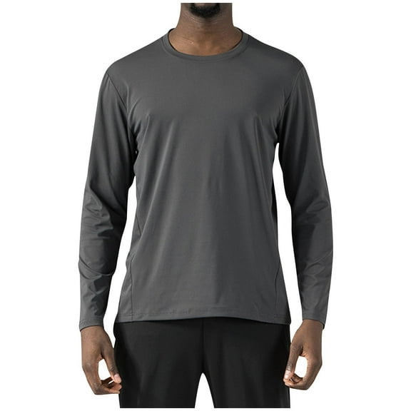 zbxnLI Men's Big and Tall Shirts Workout Tops Long Sleeve T Shirts Crew Neck Casual Running Tees