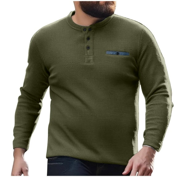 zbxnLI Men's Big and Tall T-Shirts Cotton Long Sleeve Casual Shirt Solid Color Basic Tee Pullover Tops