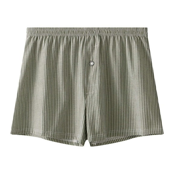 zbxnLI Men's Boxer Shorts Striped Printed Elastic Waist Loose Long Leg Boxers Underwear for Men