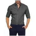 thumbnail image 1 of zbxnLI Men's Business Button down Shirts Casual Dress Shirt Office Work Wedding Collared Tops for Men, 1 of 5