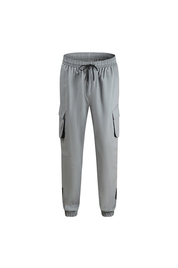 Men's Cargo Pants Joggers Casual Drawstring with Pockets Sweatpants Elastic Bottom Athletic Pants