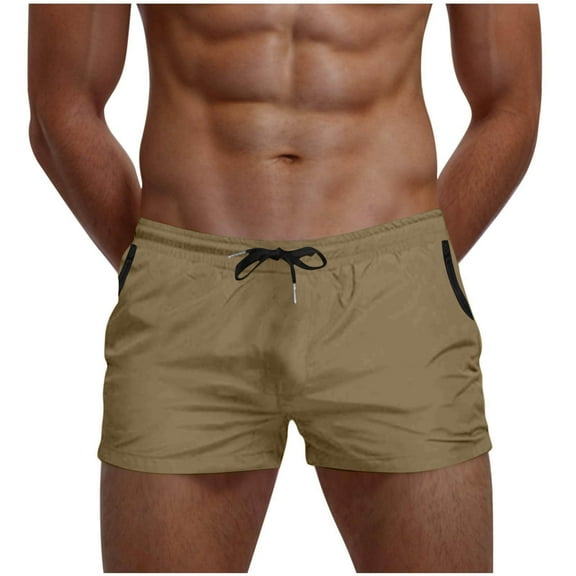 zbxnLI Men's Casual Shorts Summer Beach Swim Shorts for Men Elastic Low Waist Drawstring Shorts with Pockets