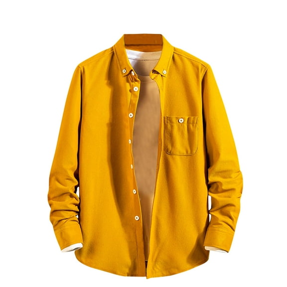 zbxnLI Men's Corduroy Button down Shirts Collared Long Sleeve Casual Work Shirt Jackets Outerwear