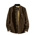 thumbnail image 1 of zbxnLI Men's Corduroy Button down Shirts Collared Long Sleeve Casual Work Shirt Jackets Outerwear, 1 of 3