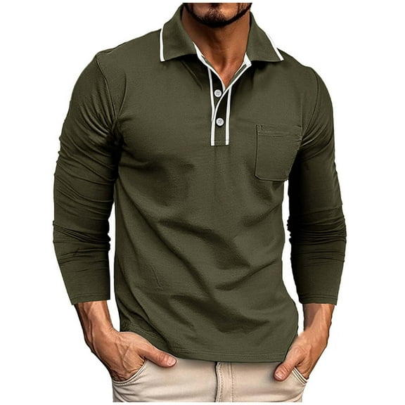 zbxnLI Men's Cotton Shirts Business Casual Long Sleeve Collared Shirt Button up Loose Classic T-Shirts