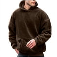 thumbnail image 1 of zbxnLI Men's Fleece Hoodie Sherpa Fuzzy Sweatshirt Long Sleeve Hooded Pullover Sweatshirts with Pockets, 1 of 5