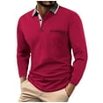 thumbnail image 1 of zbxnLI Men's Golf Shirts Collared Long Sleeve Shirts Casual Button Loose Fall Fashion Tops with Pockets, 1 of 7
