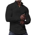 thumbnail image 1 of zbxnLI Men's Half Zip Sweatshirts Lapel Long Sleeve Muscle Slim Athletic Workout Pullover Sweat Tops, 1 of 9