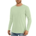 thumbnail image 1 of zbxnLI Men's Long Sleeve Shirts Solid Color Basic Tee Shirts Casual Lightweight Athletic Shirts for Men, 1 of 5