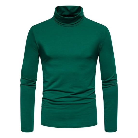 zbxnLI Men's Long Sleeve Tee Shirt Mock Turtleneck Solid Color Casual Slim Basic Tees Fall Winter Tops