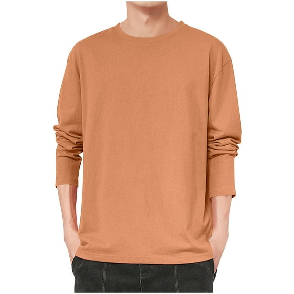 zbxnLI Men's Long Sleeve Tee Shirts Plain Classic T-Shirts Crew Neck Loose Casual Shirts for Men