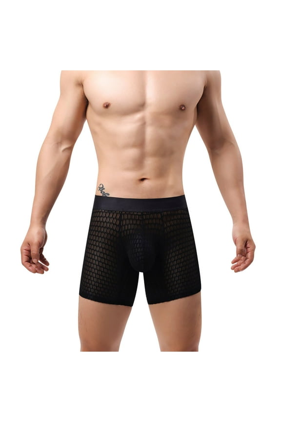 Men's Mesh Boxer Briefs Mid Rise Breathable Sports Running Underwear Boxer Shorts for Men