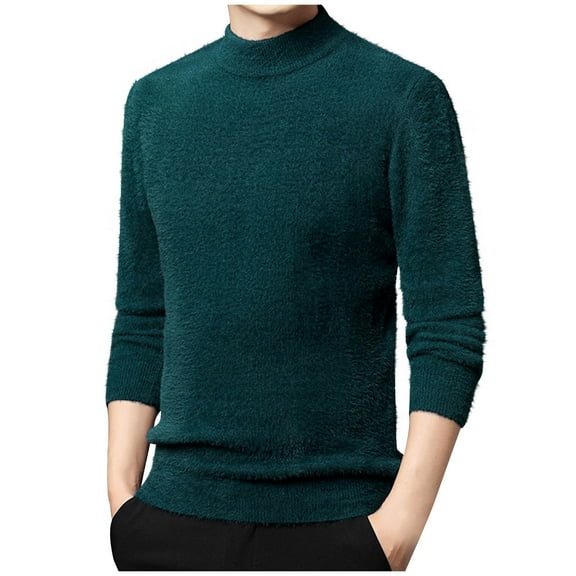 zbxnLI Men's Mock Neck Sweater Fall Winter Long Sleeve Knit Casual Basic Pullover Sweaters for Men