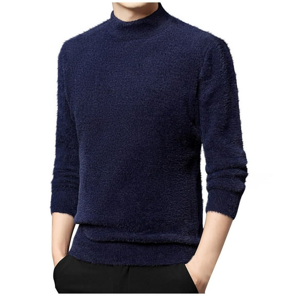 zbxnLI Men's Mock Neck Sweater Fall Winter Long Sleeve Knit Casual Basic Pullover Sweaters for Men