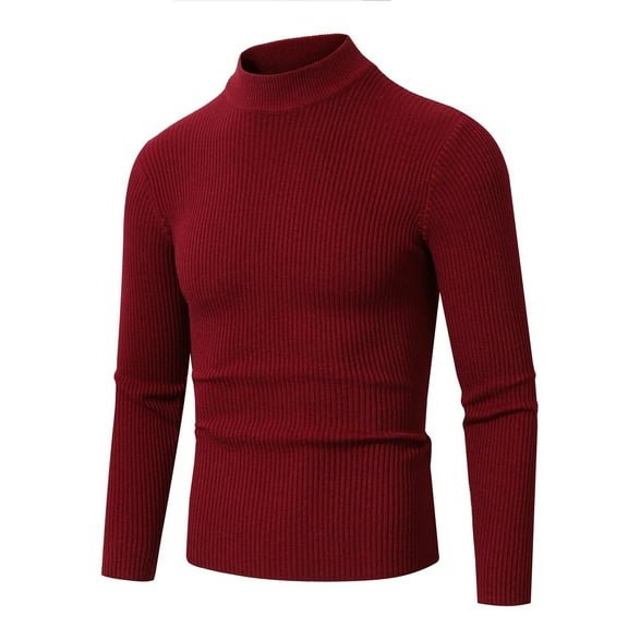 zbxnLI Men's Mock Turtleneck Sweater Slim Long Sleeve Knitted Pullover Sweaters Fall Winter Warm Tops