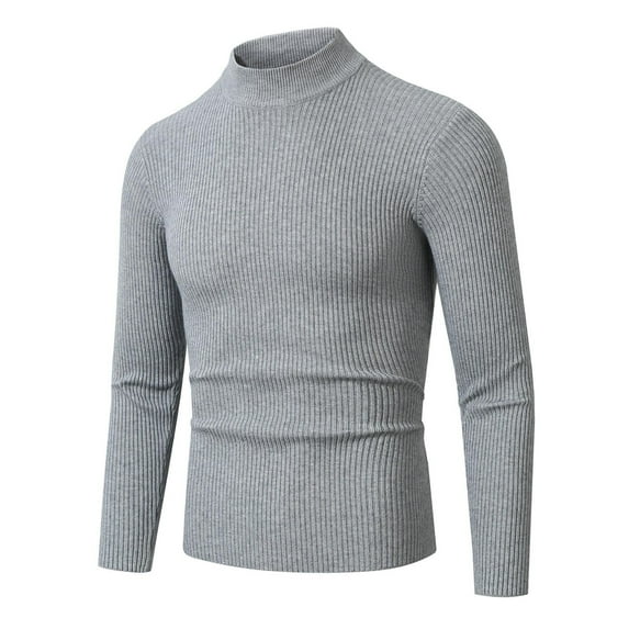 zbxnLI Men's Mock Turtleneck Sweater Slim Long Sleeve Knitted Pullover Sweaters Fall Winter Warm Tops