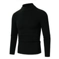 thumbnail image 1 of zbxnLI Men's Mock Turtleneck Sweater Slim Long Sleeve Knitted Pullover Sweaters Fall Winter Warm Tops, 1 of 5