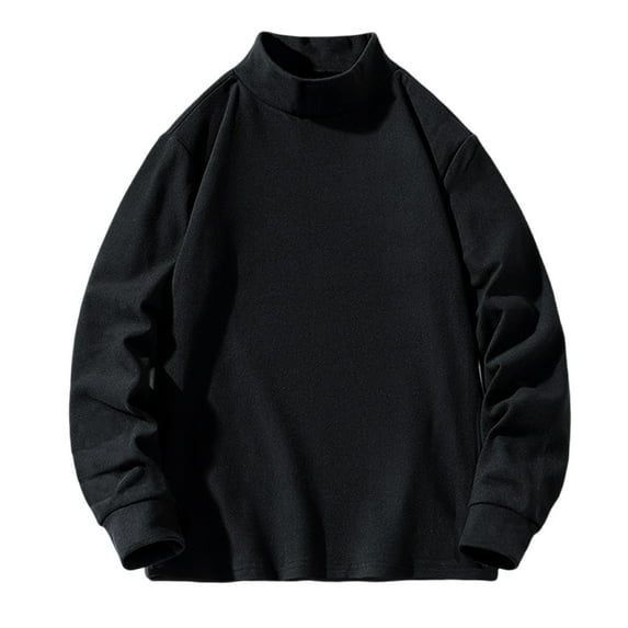 zbxnLI Men's Mock Turtleneck Thermal T-Shirts Solid Color Lightweight Long Sleeve Loose Basic Layer Tops