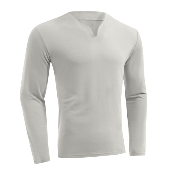 zbxnLI Men's Muscle Shirts Long Sleeve V Neck Classic T Shirts Slim Basic Tees Athletic Tops for Men
