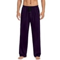 thumbnail image 1 of zbxnLI Men's Pajama Pants Wide Leg Sleep Pants Elastic Waist Drawstring Pj Bottoms Lounge Pants with Pockets, 1 of 6