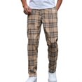 thumbnail image 1 of zbxnLI Men's Plaid Casual Pants with Pocket Straight Leg Lightweight Breathable Trousers for Men Comfort Workout Pant, 1 of 7