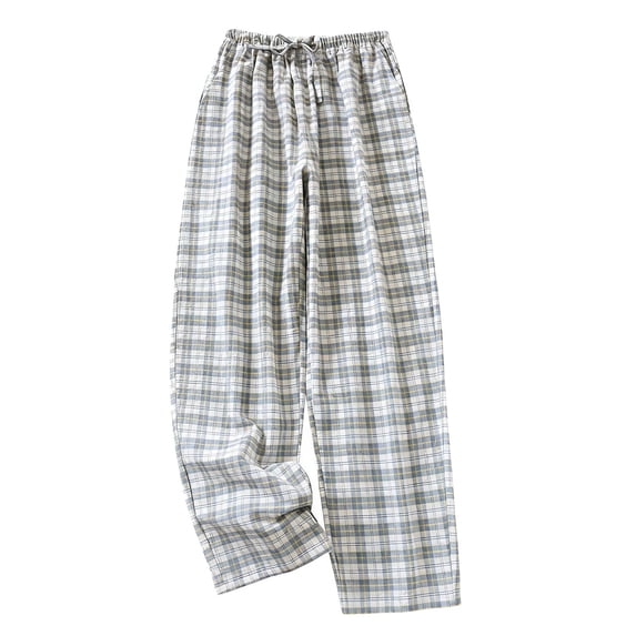 zbxnLI Men's Plaid Pajama Pants Loose Comfy Cotton Lounge Sleepwear Casual Stylish Trousers with Elastic Waist