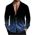 thumbnail image 1 of zbxnLI Men's Satin Button down Shirt Silk Long Sleeve Dress Shirts Club Party Wedding Collared Shirt for Men, 1 of 8