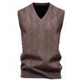 thumbnail image 1 of zbxnLI Men's Sweater Vests Slim V Neck Textured Knit Sleeveless Vest Casual Pullover Sweater Waistcoats, 1 of 5