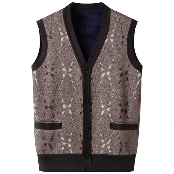 zbxnLI Men's Sweater Vests V Neck Buttoned Sleeveless Cardigan Knit Vest Padded Waistcoats for Men