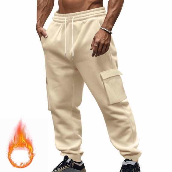 zbxnLI Men's Sweatpants Cargo Pants Elastic Waist Drawstring Running Athletic Jogger Pants with Pockets