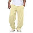 thumbnail image 1 of zbxnLI Men's Sweatpants Workout Casual Elastic Waist Drawstring Open Bottom Sweatpants with Pockets, 1 of 7