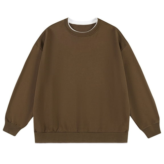 zbxnLI Men's Trendy Sweatshirts Big and Tall Long Sleeve Crew Neck Sweatshirt Loose Pullover Tops