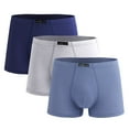 thumbnail image 1 of zbxnLI Men's Underwear Boxer Briefs 3 Pack Soft Breathable Boxers Solid Color Comfort Stretch Underpants, 1 of 5