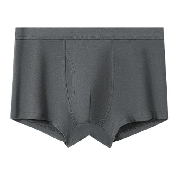 zbxnLI Men's Underwear Boxer Briefs with Fly Solid Color Comfortable Breathable Soft Underpants for Men